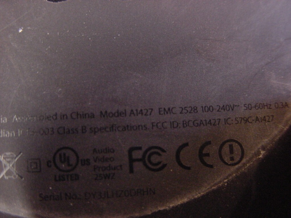 APPLE TV MODEL A1427 - UNIT ONLY