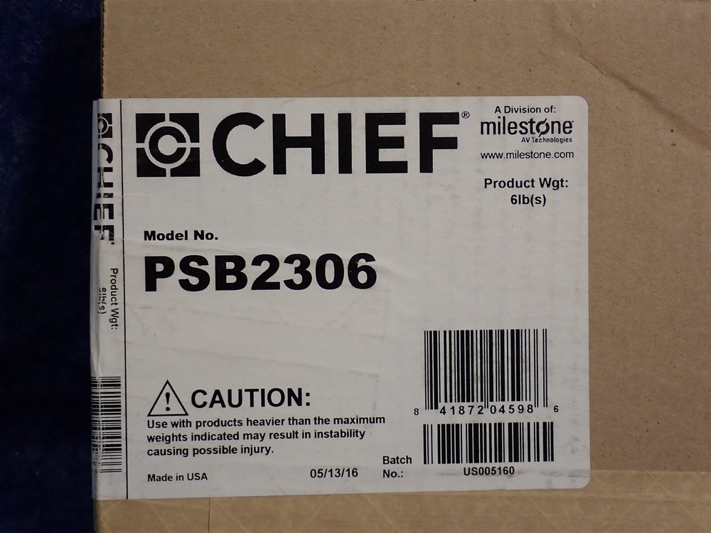 NEW Chief PSB2306 Custom Interface Bracket for Large Flat Panel Mounts (R4)