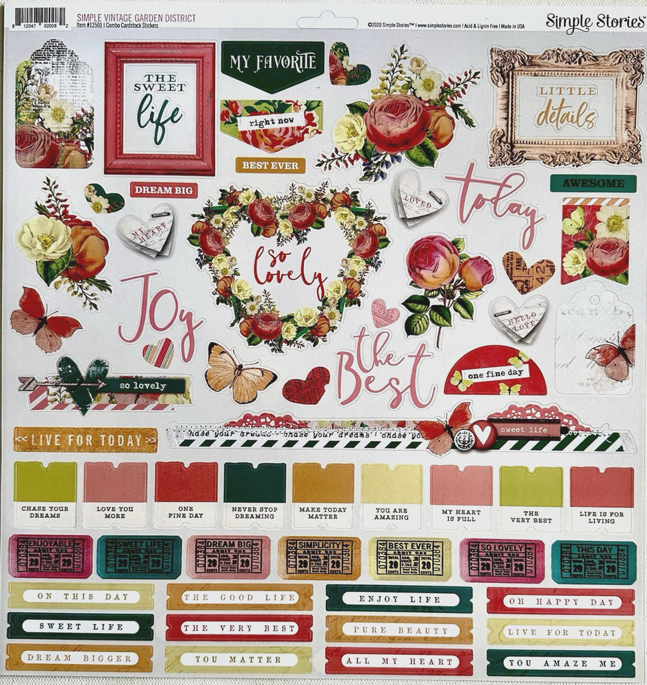 NEW SET! (B) SIMPLE STORIES STICKER SHEETS (17 sheets) Save 70%