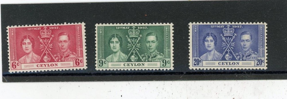Ceylon 1937 Scott# 275-7 Mint LH