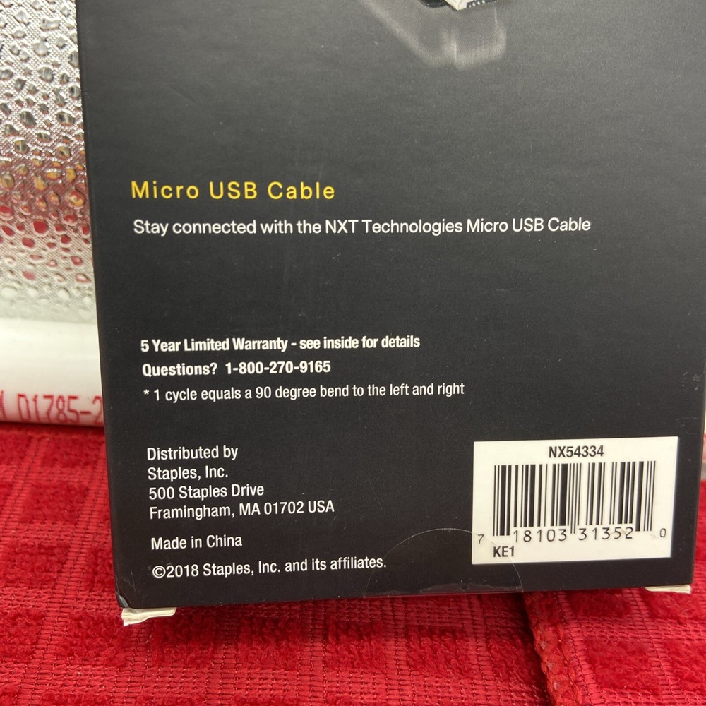 NXT Tech 4 Ft. USB-A to Micro-USB Charging Cable for Samsung/Android, Black54334