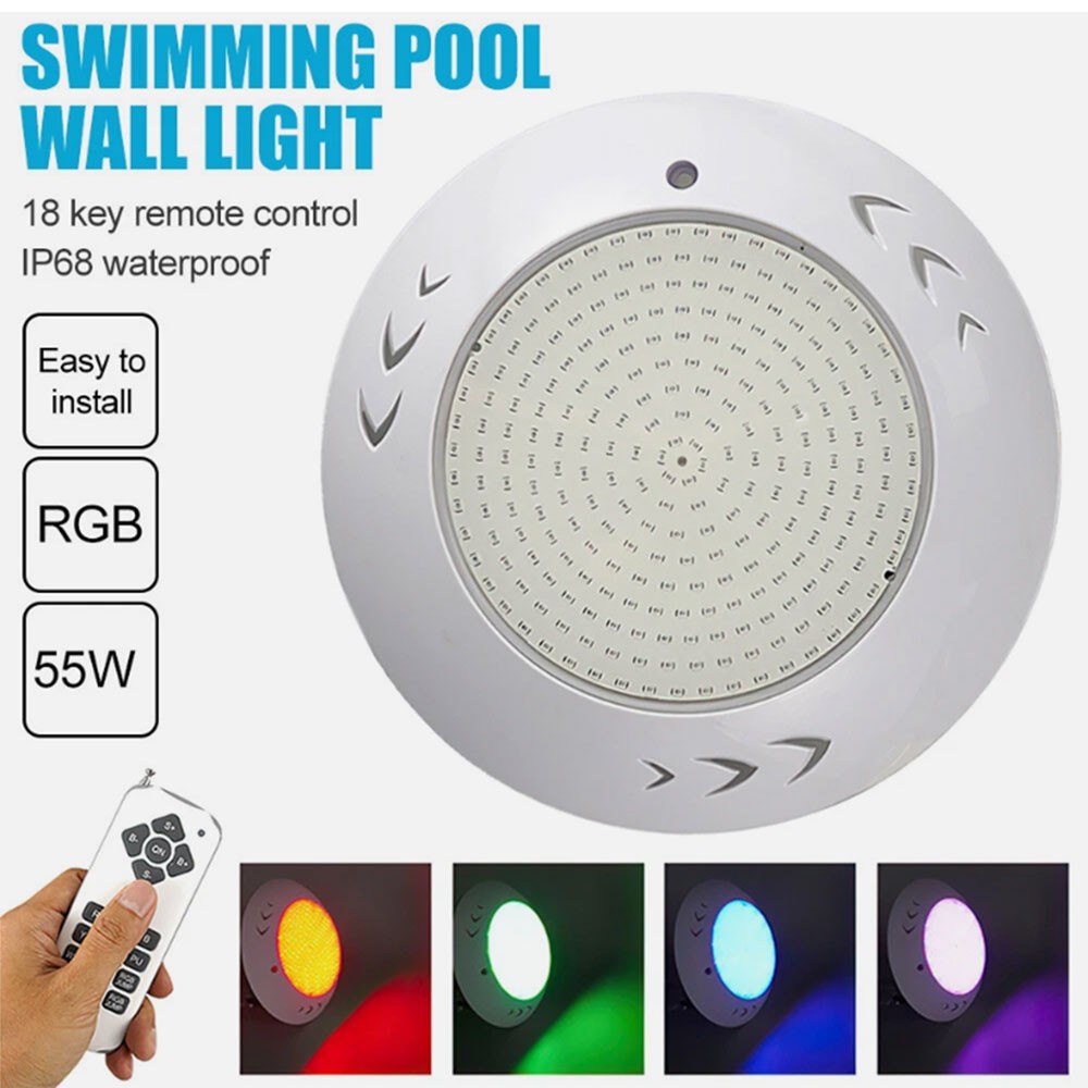 Remote Control Memory Function Resin Filled Swimming Pool LED Light 12V RGB