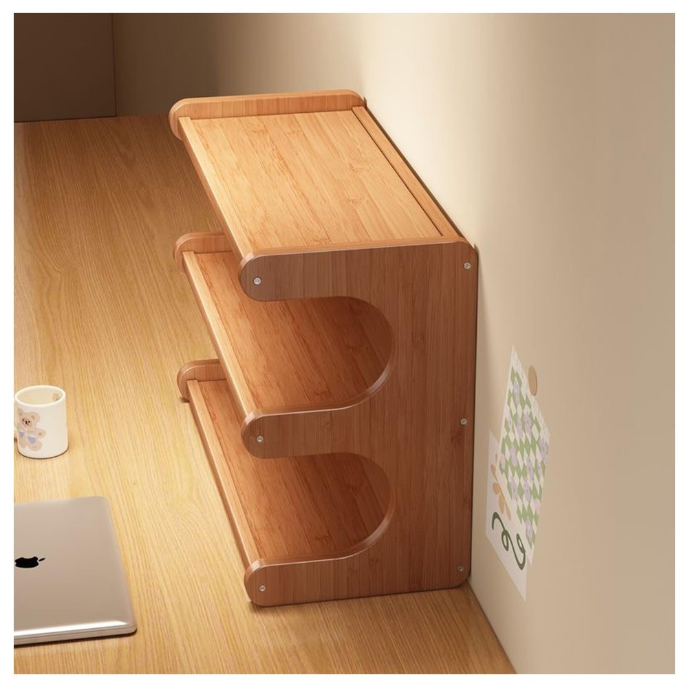 3 Tier Bookshelf for Desktop, Storage Rack, Desktop Organization