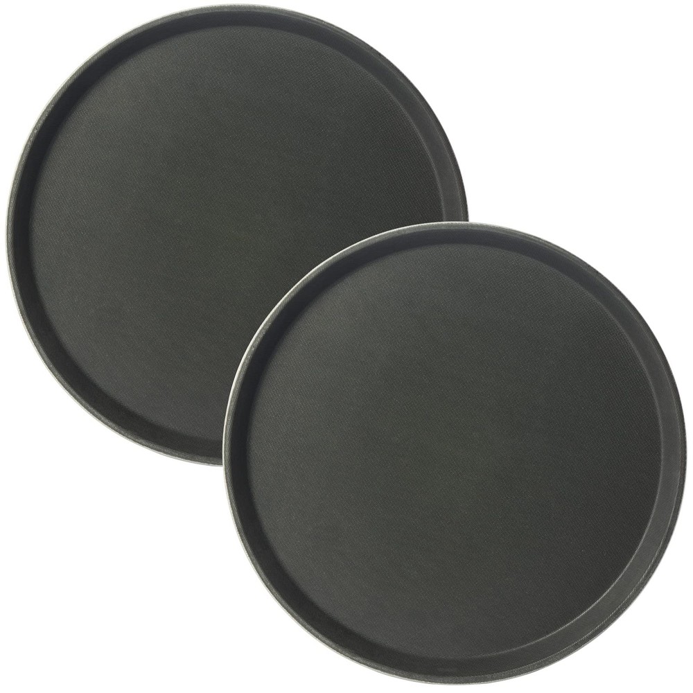 CURTA 2-Pack 16" Non-Slip Restaurant Tray, NSF, Plastic Rubber Lined