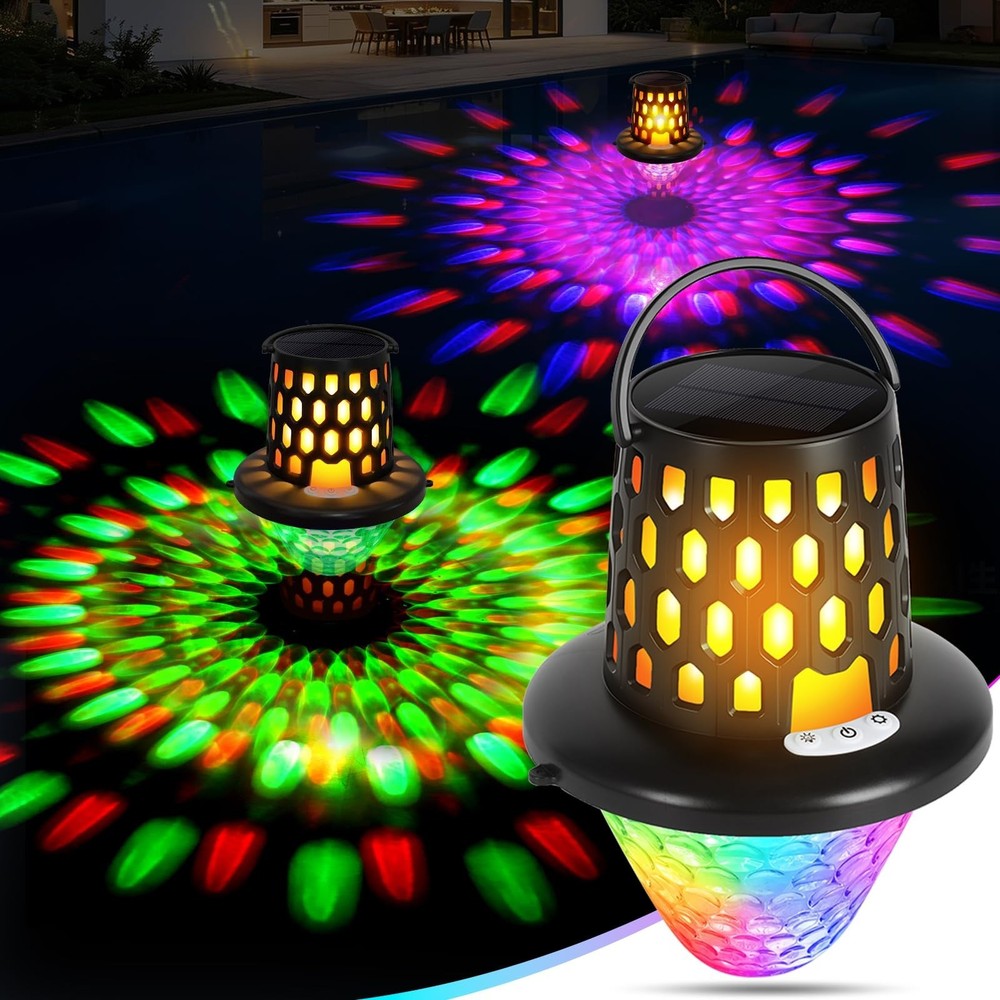 Floating Pool Lights,2026 Upgraded Solar Powered Pool Lights that Float,Flick...