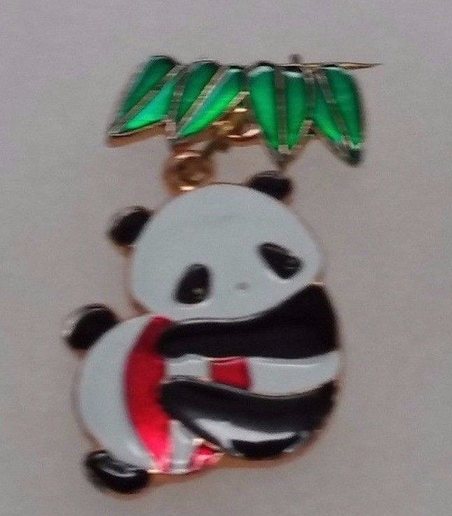 Panda Bear Holding a Beach Ball Pin Lapel