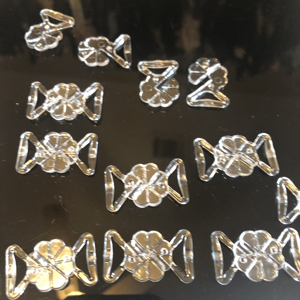 LOT 10 Sets BIKINI CLIPS HOOK SNAP PLASTIC CLASPS STRAP BRA FASTENER Breakaways