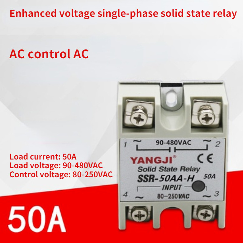 AC Control AC AC-AC Enhanced Voltage Single Phase Solid State Relay SSR-50AA-H