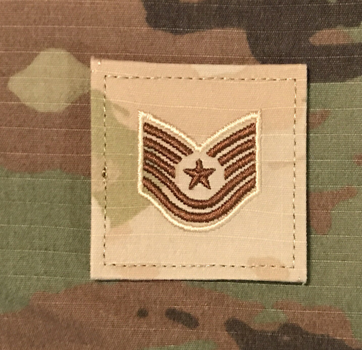 US Air Force TSGT/E6 Chest Rank OCP Technical Sergeant w/ Hook USAF