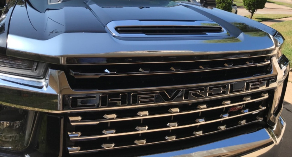 Chrome AeroSkin Hood Protector Bug Shield Deflector for 2020-2025 Silverado 2500
