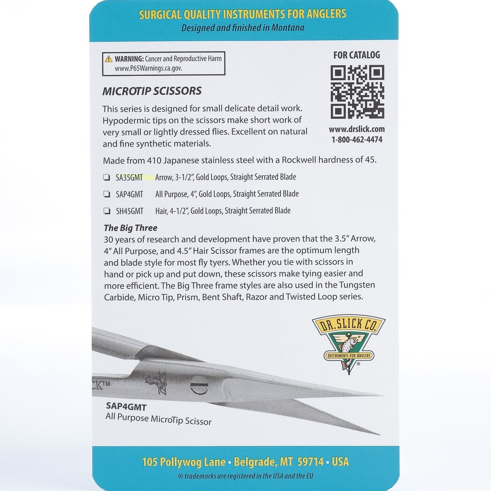 Dr. Slick Microtip Scissors - 3.5" - Arrow