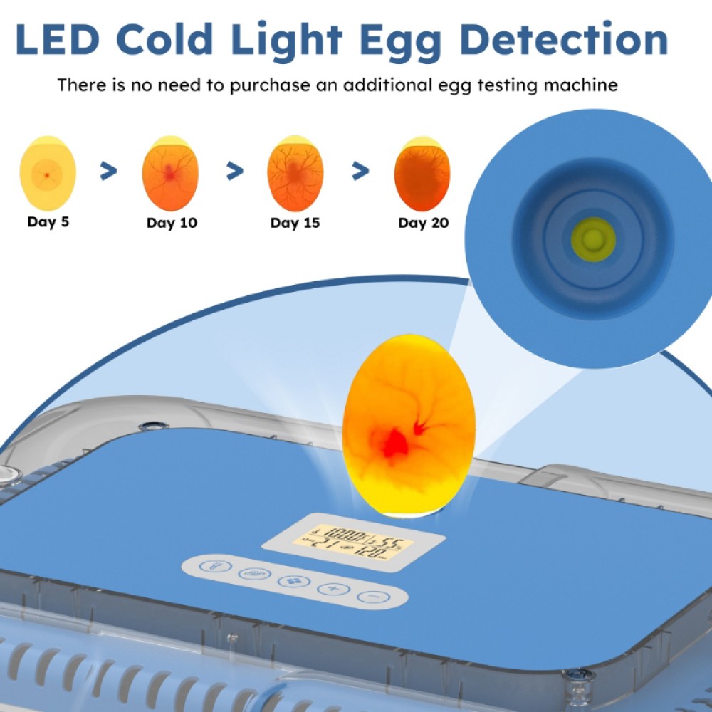 70 Egg Incubator Hatcher Automatic Egg Turning & Temperature Control for Chicken