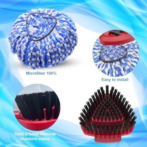2 Pack Spin Mop Heads Replacement Compatible with O Cedar Blue (2 Tank System)