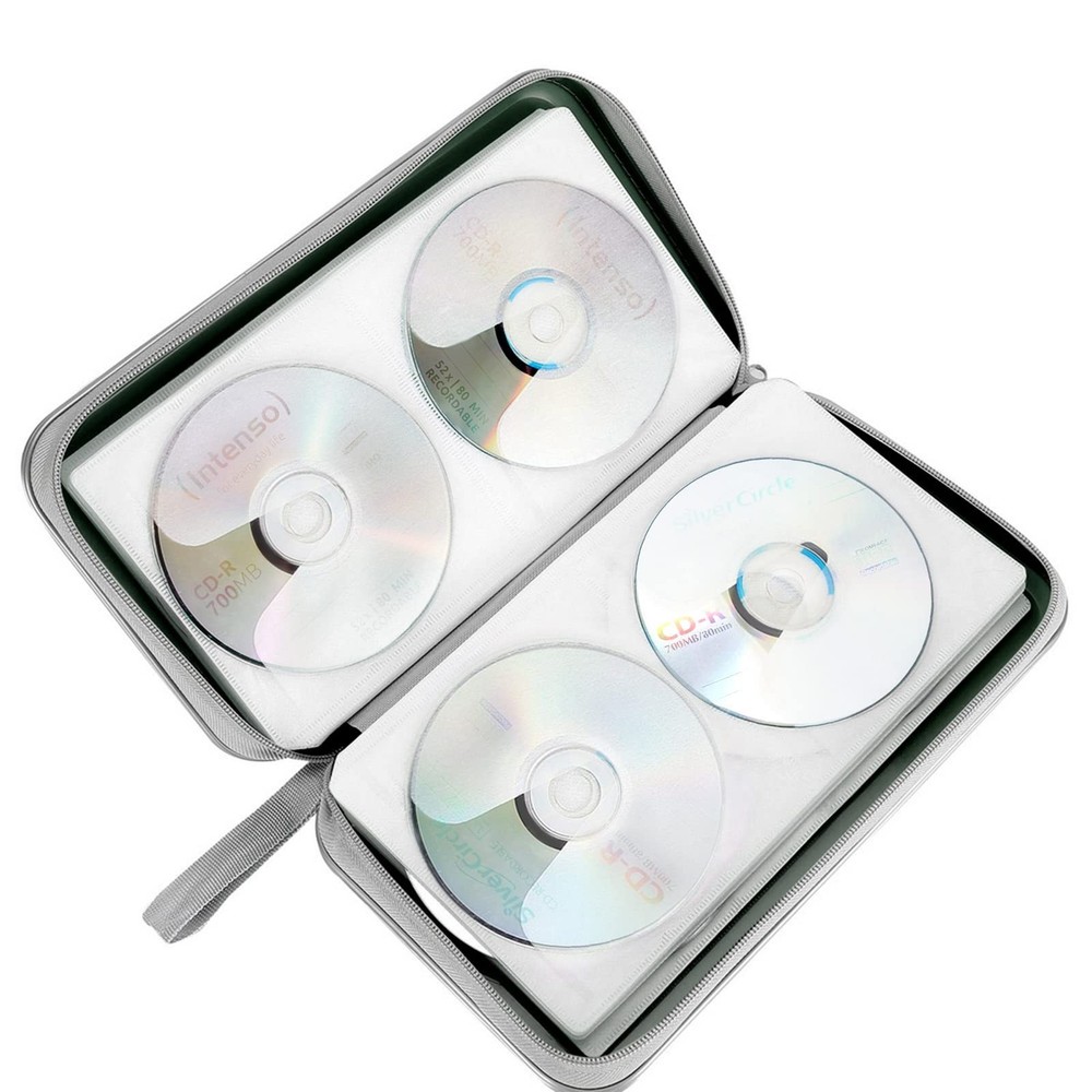 CD Case, Siveit DVD Case Holder 96 Capacity Hard Plastic CD DVD Disc Cases