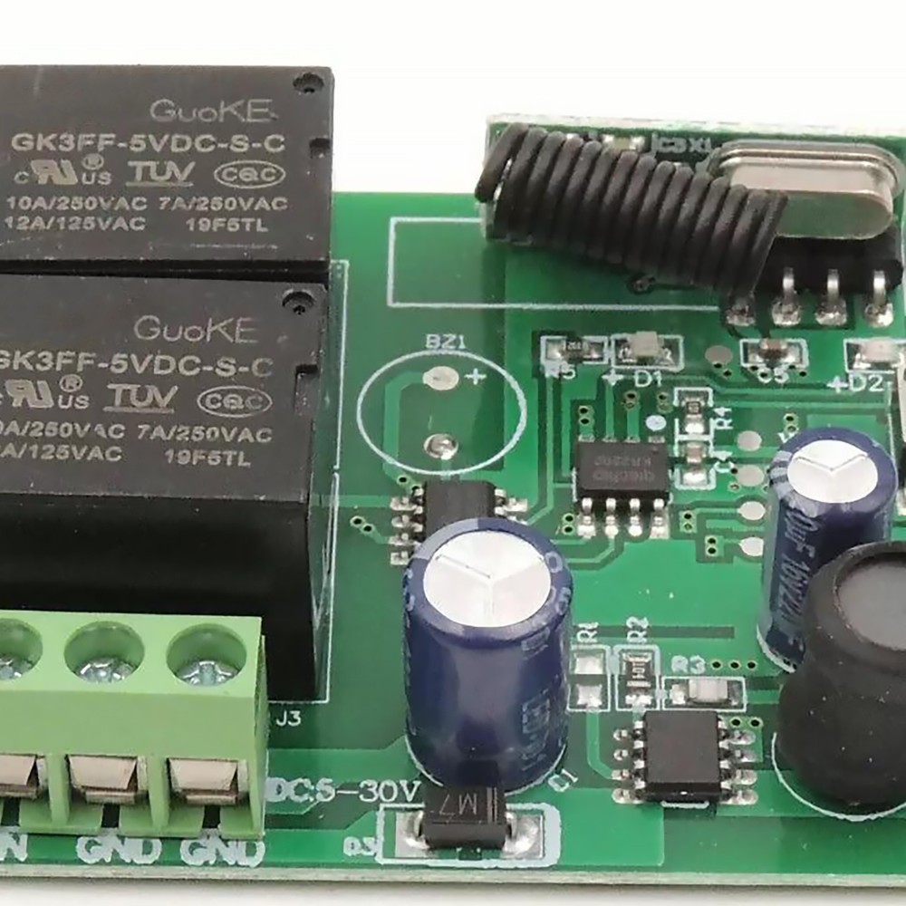 Wireless Remote Control DC 6V 12V 24V 2CH RF Relay Transmitter 433MHz Universal
