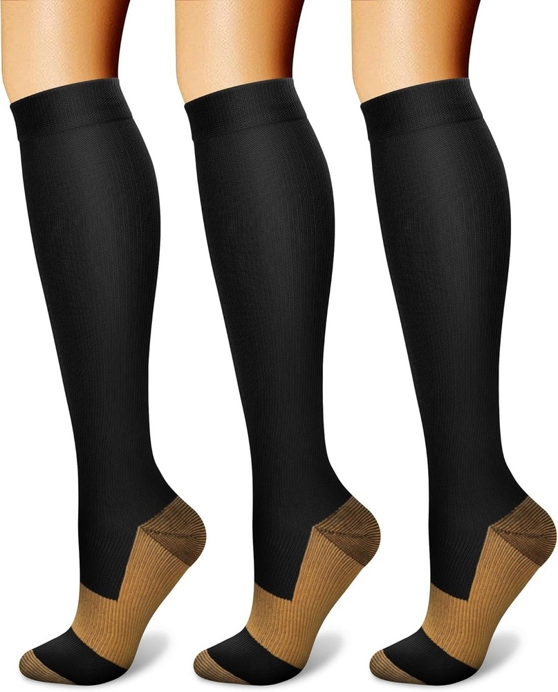 15-20 mmHg Compression Socks - 3 Pairs for Optimal Circulation & Comfort