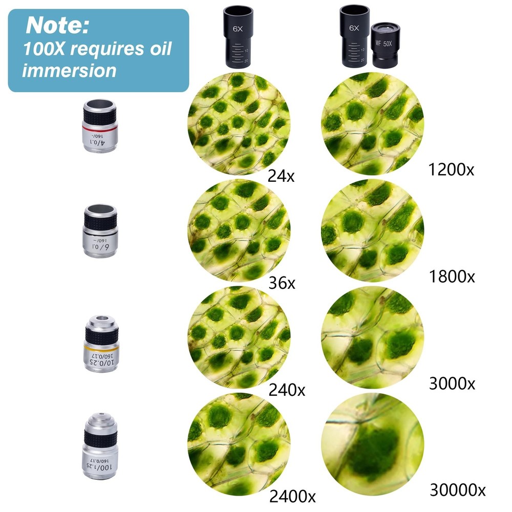 SELFIE CAT Laboratory Microscope for School, Binocular Compound Microscope 20...