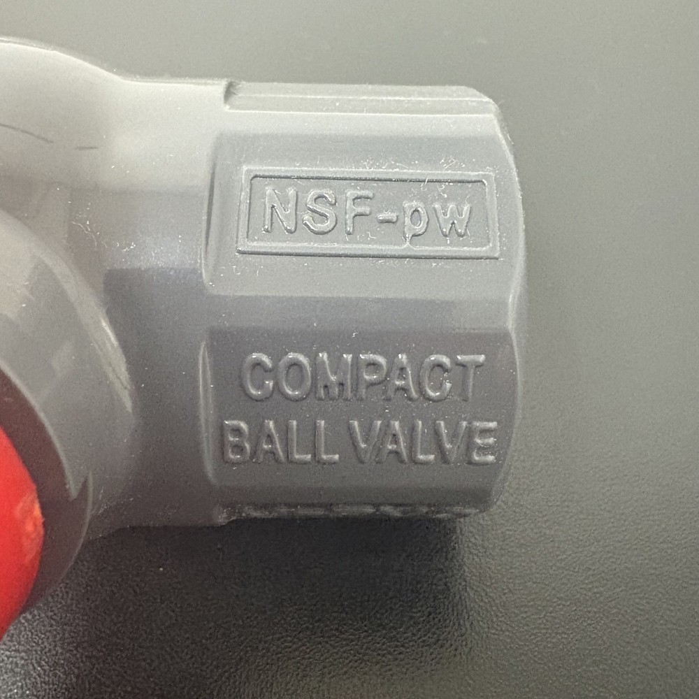 IPEX 1" PVC Socket Compact Ball Valve, Gray (New Open Box)