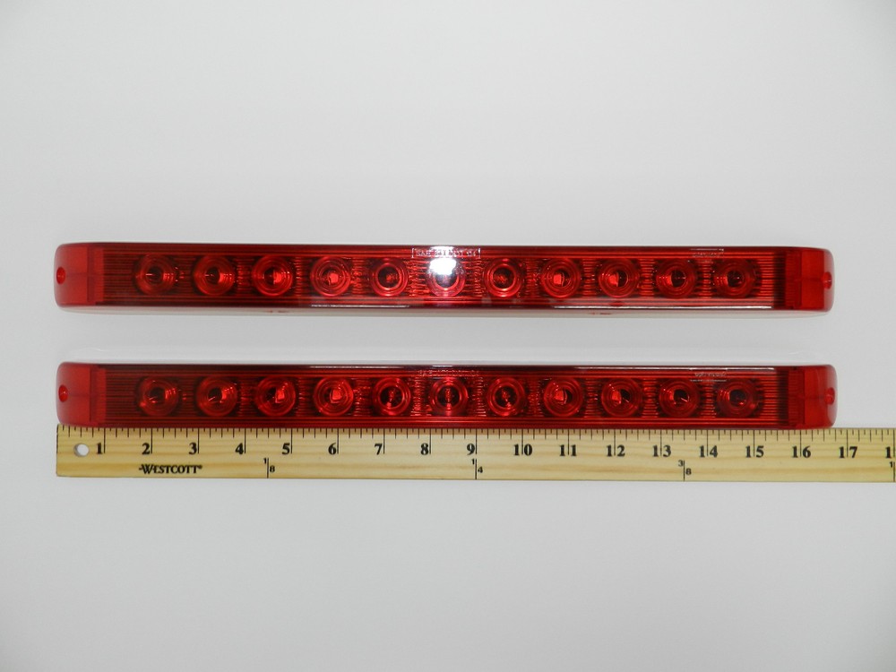 2 Submersible Red 11 LED Stop Brake Turn 17" Truck Trailer RV Car Tail light Bar