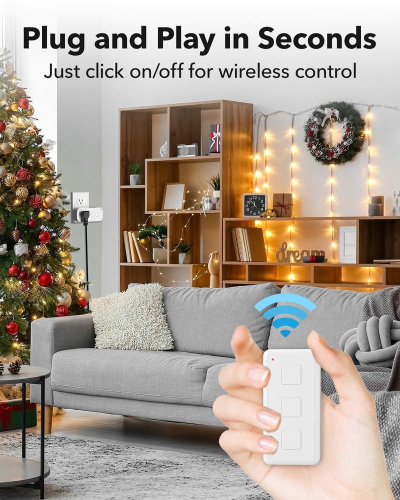 Pre-Programmed Wireless Remote Outlet - Portable Magic with 100ft Control Range