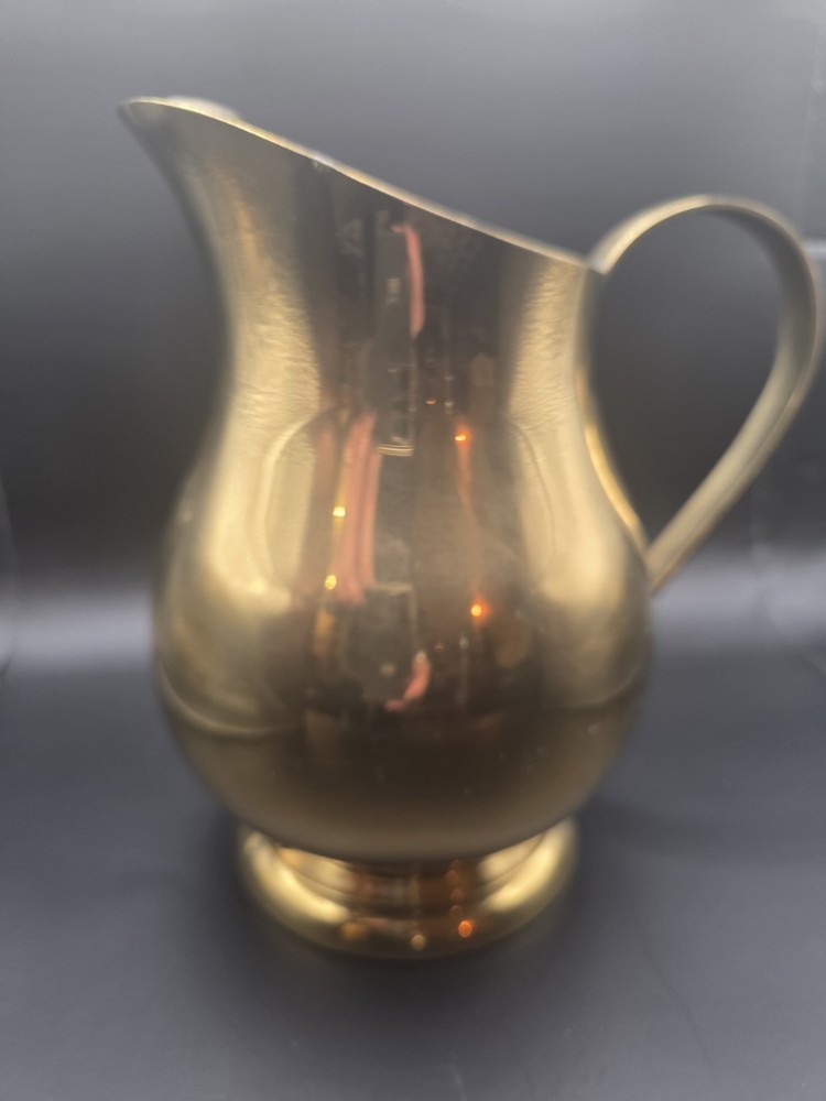 vintage brass pitcher 9in Tall