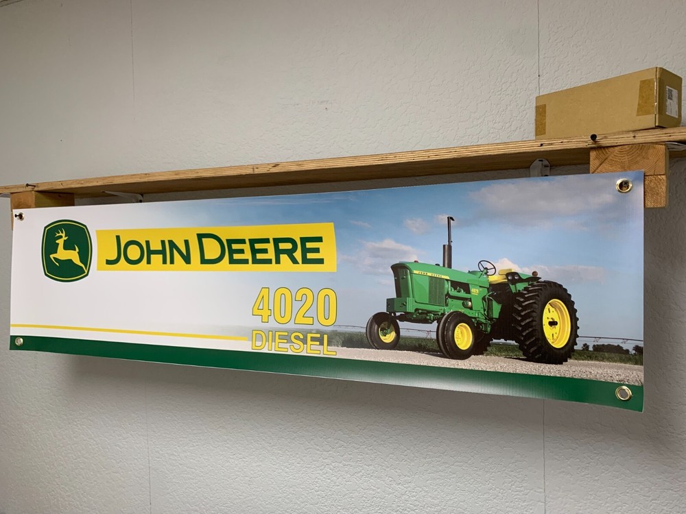 John Deere 4020 Tractor Banner Workshop Barn Wall Display