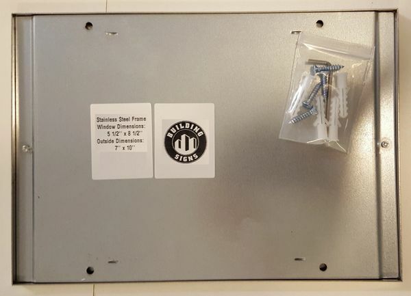 Elevator certificate frame 8.5" x 5.5" stainless Steel -REF24-1027