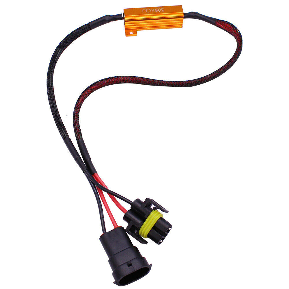 H11 H8 Fog Light Headlight DRL Error Free Resistor Decoder Wiring Harness Cable