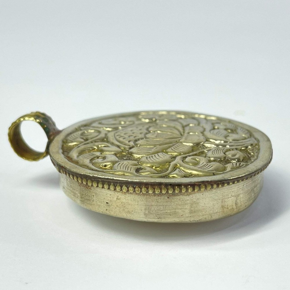 Tibetan Shell Repoussé Pendant