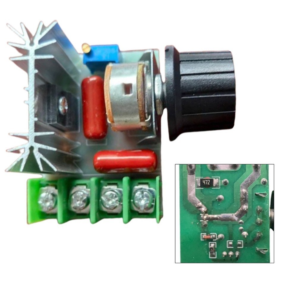 Motor Speed Controller AC Voltage Regulator 2000W with Switch for Soldering