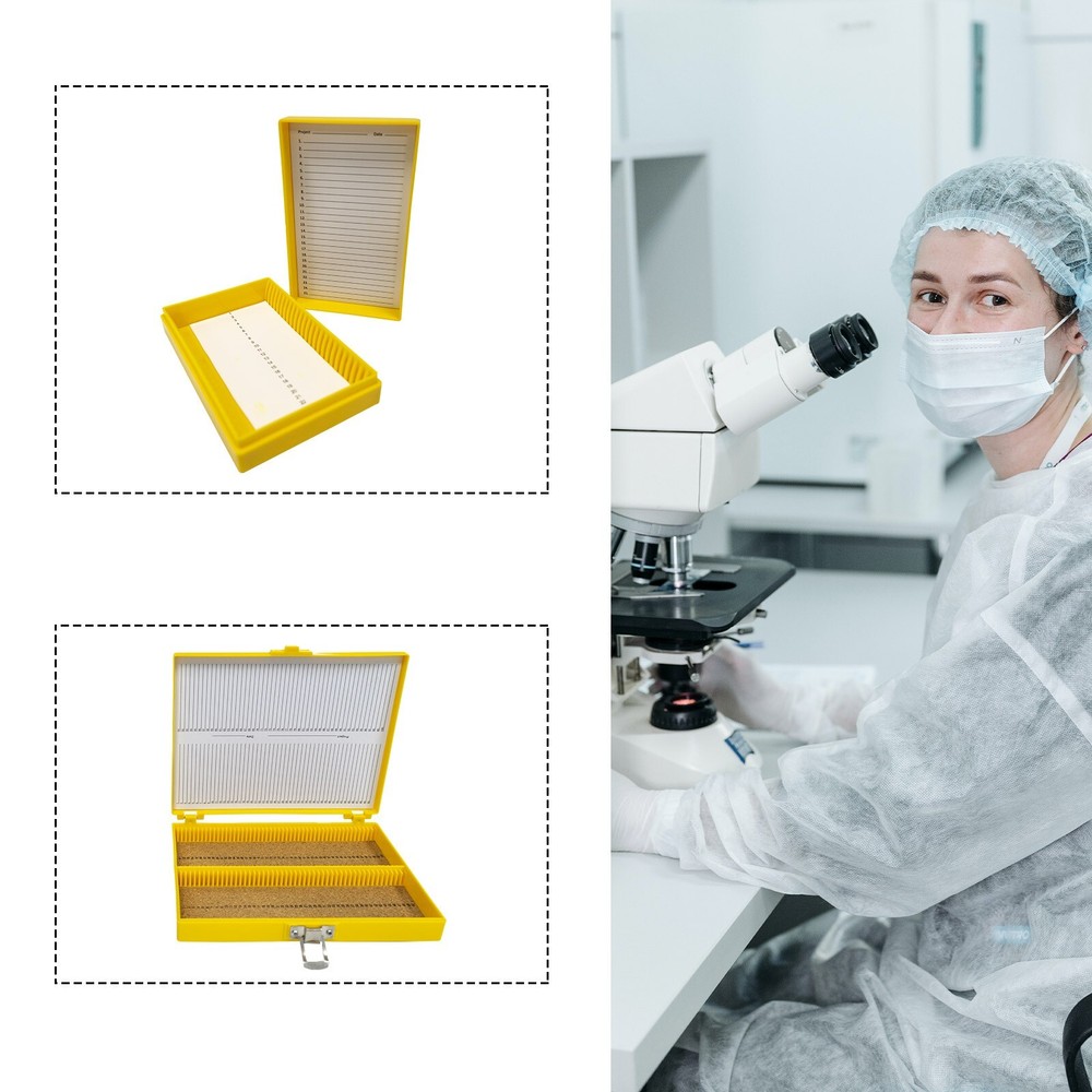 100-Place Microscope Slide Storage Boxes with Cork Lining, 5/Pack, 30/Case