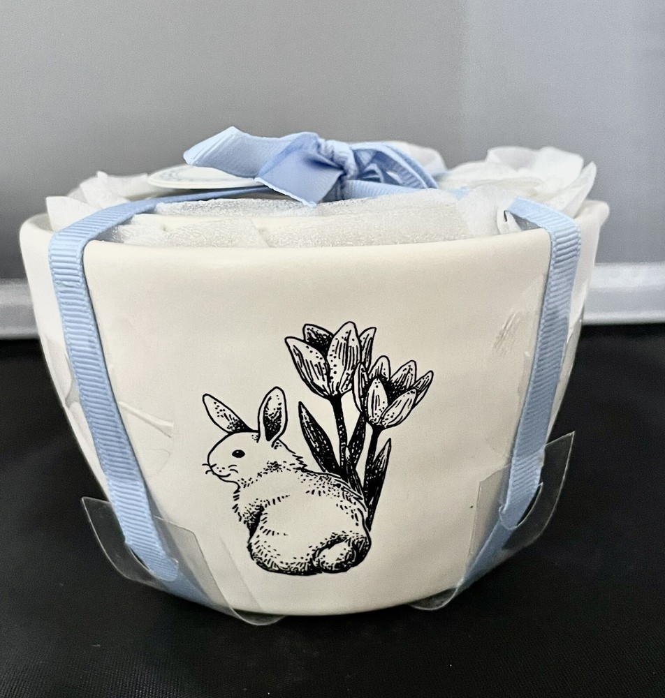 RAE DUNN Bunny Sketch 4 Measuring Cups Rabbit Easter Spring Ceramic NWT