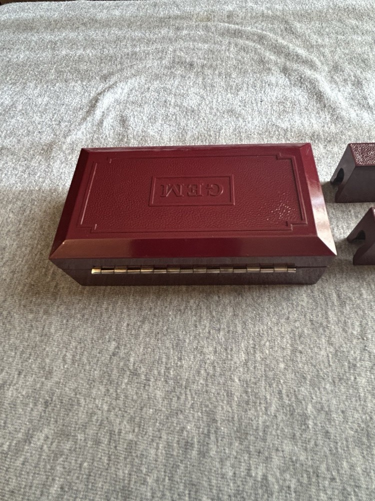 1930s Gem Micromatic Open Comb Razor Bakelite Case TTO 2nd Generation W/Dimples