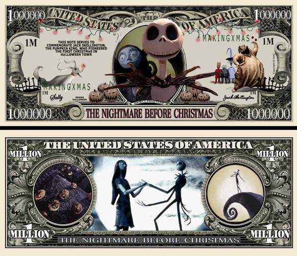 OUR NIGHTMARE BEFORE CHRISTMAS BILL (WITH PROTECTIVE SLEEVE)