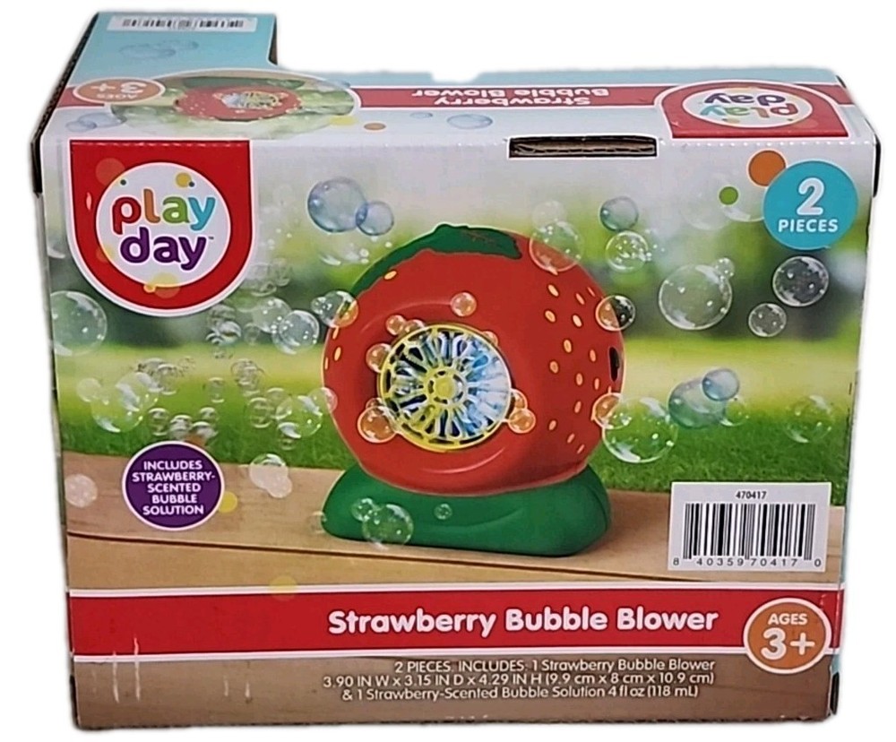 Strawberry Bubble Blower Includes Strawberry Scented Bubble Solution (PT3)