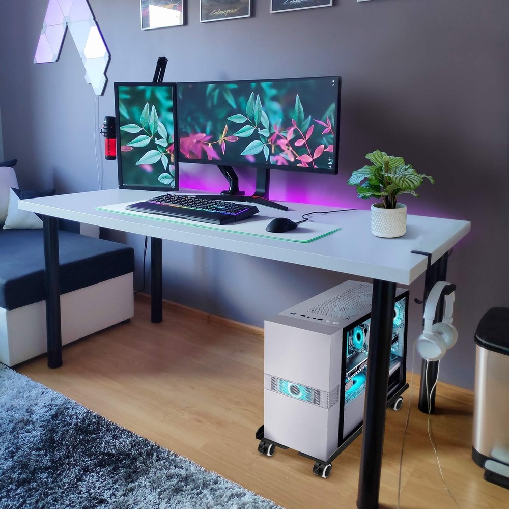 Seloom Computer Tower Stand, Adjustable PC Adjustable, Black