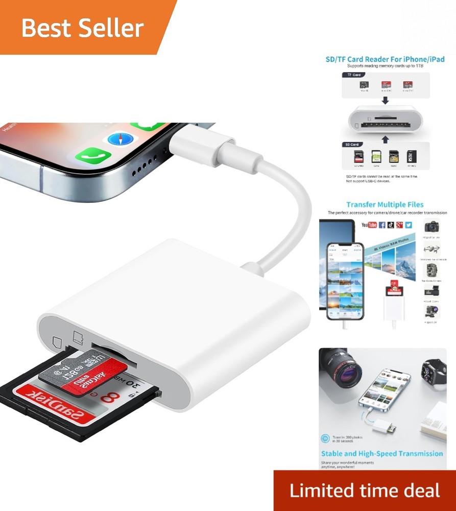 Two-Way SD Card Reader for iPhone - Quick Transfers and Universal Compatibility