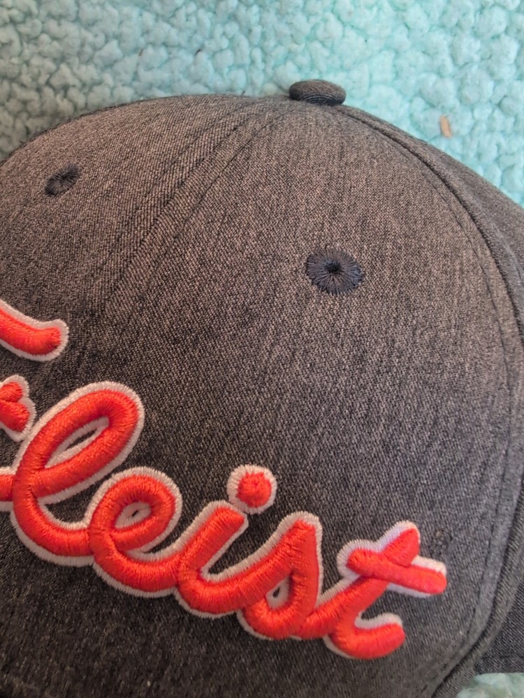 Titleist Cap Hat Men Gray Medium Orange Script T13