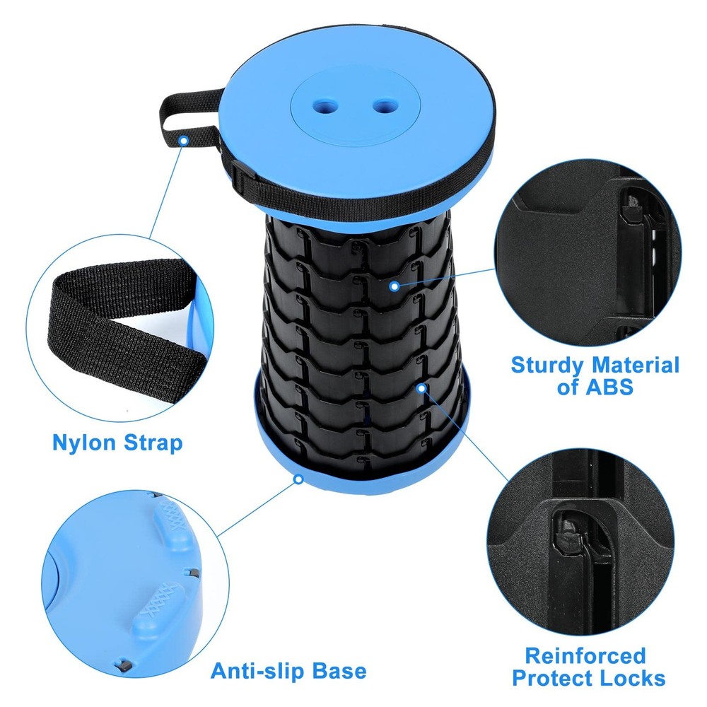 Foldable Telescoping Stool Portable, Retractable Stool for Adults, Upgraded C...