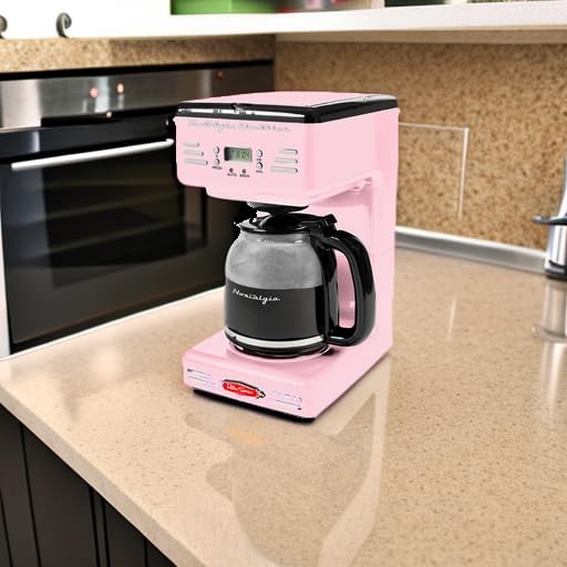 Nostalgia Retro 12-Cup Programmable Coffee Maker With LED Display, Pink