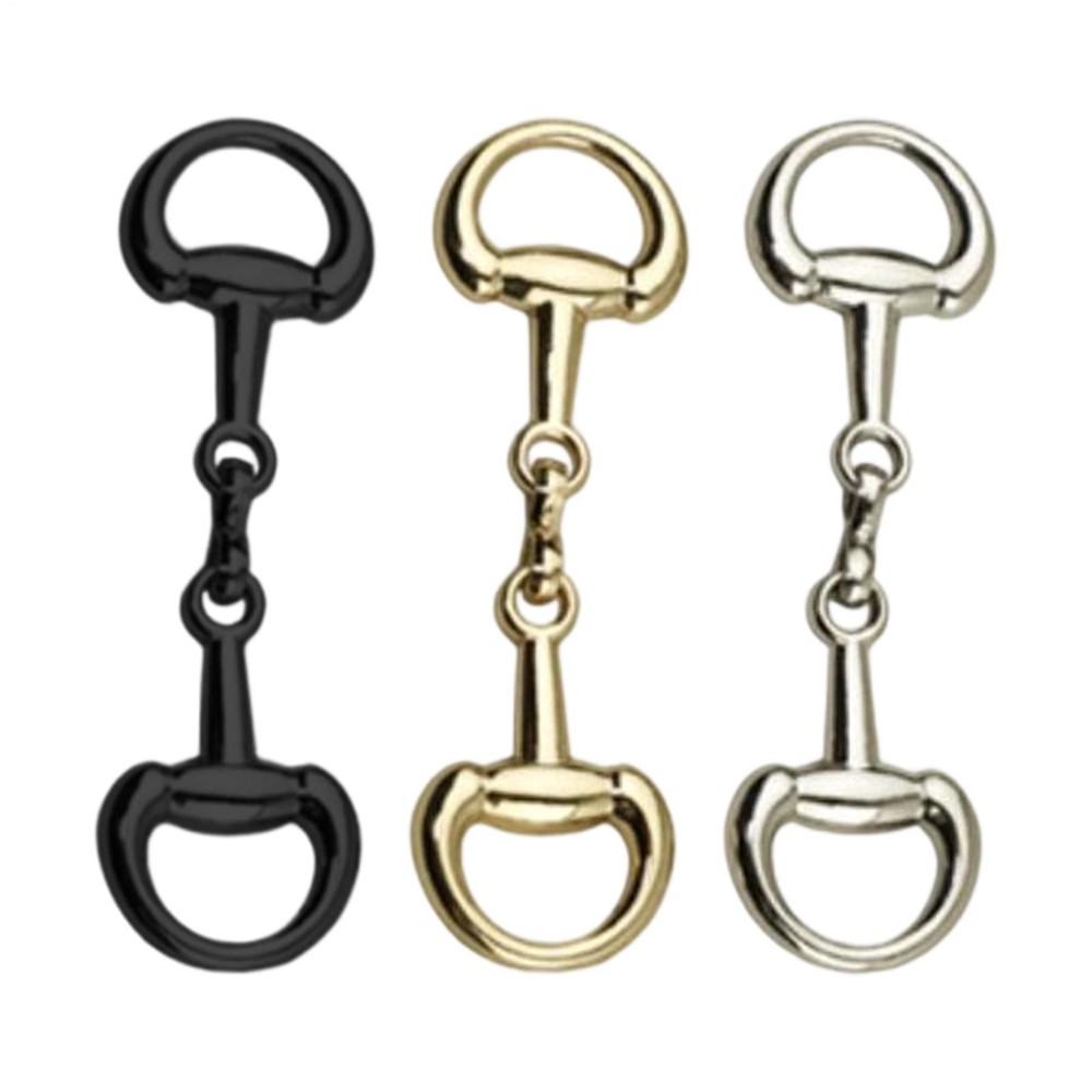 Double D-Ring Snaffle Bit Alloy Equestrian Connecting Clasp D-Ring Snaffle