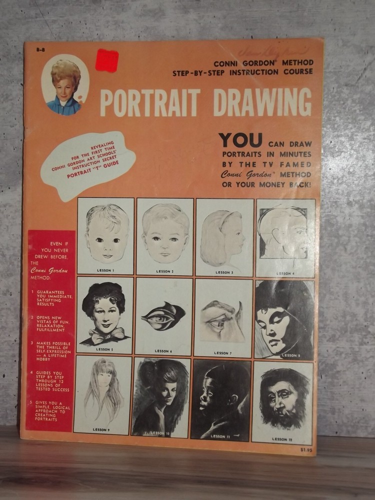 Vintage PORTRAIT DRAWING Step-by-Step Instruction Method by Conni Gordon B51