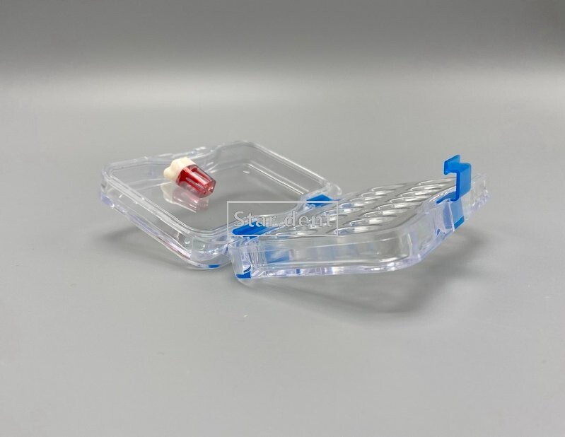 Dental Denture Storage Box Hinged Tooth Boxes Membrane Crown Holder Case Slots