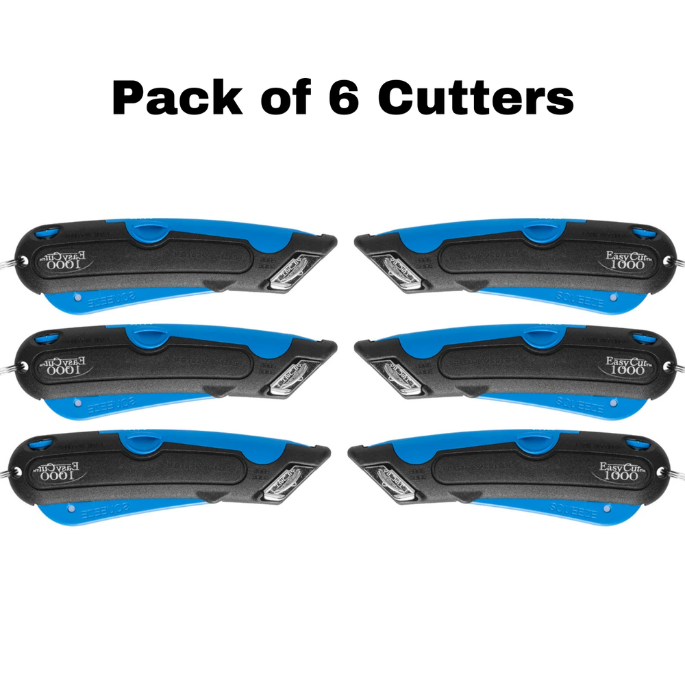 Easy Cut Safety Box Cutter Knife Easycut Tool for Work Cutting 1000 Blue