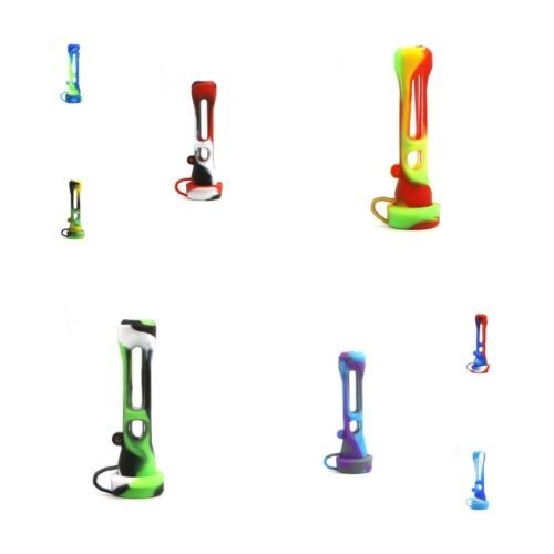 2pcs Random Color Portable Silicone Pipe Smoking Pipe with Cap Fast Shipping