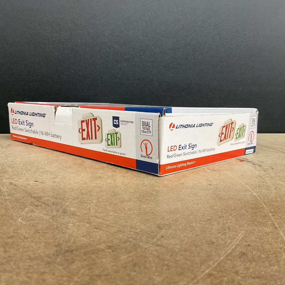 Lithonia Lighting Exit Sign Red or Green Single/Double-Faced Wall/Ceiling Mount