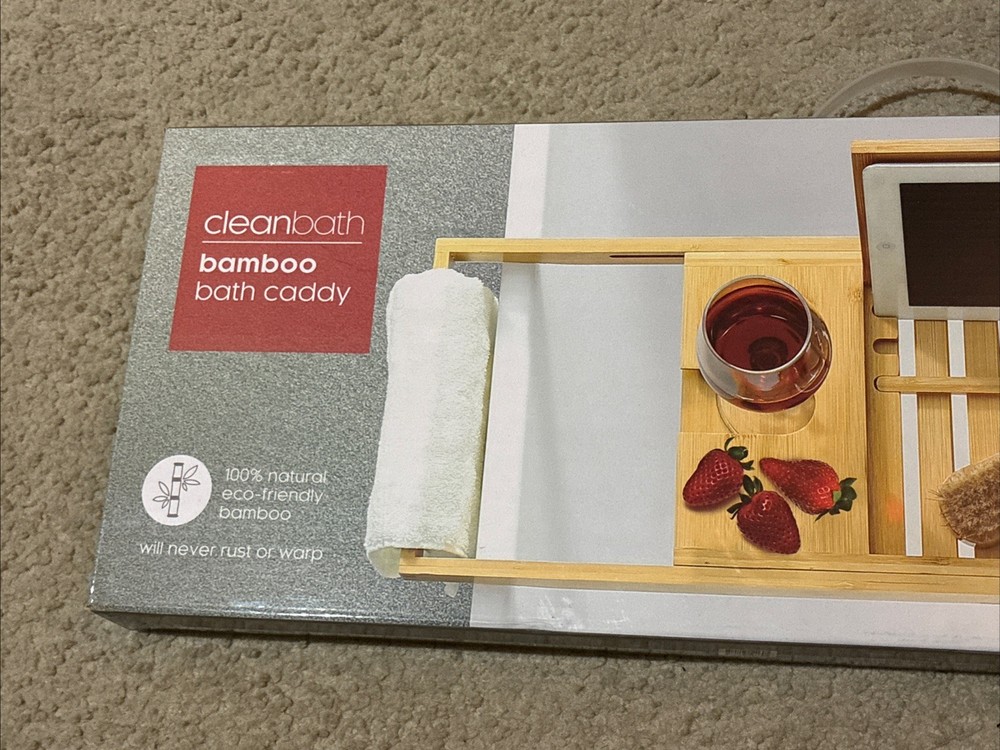 Bath Caddy. “Cleanbath” Bamboo Bath Caddy. Brand New! Unopened Box! Never Used!
