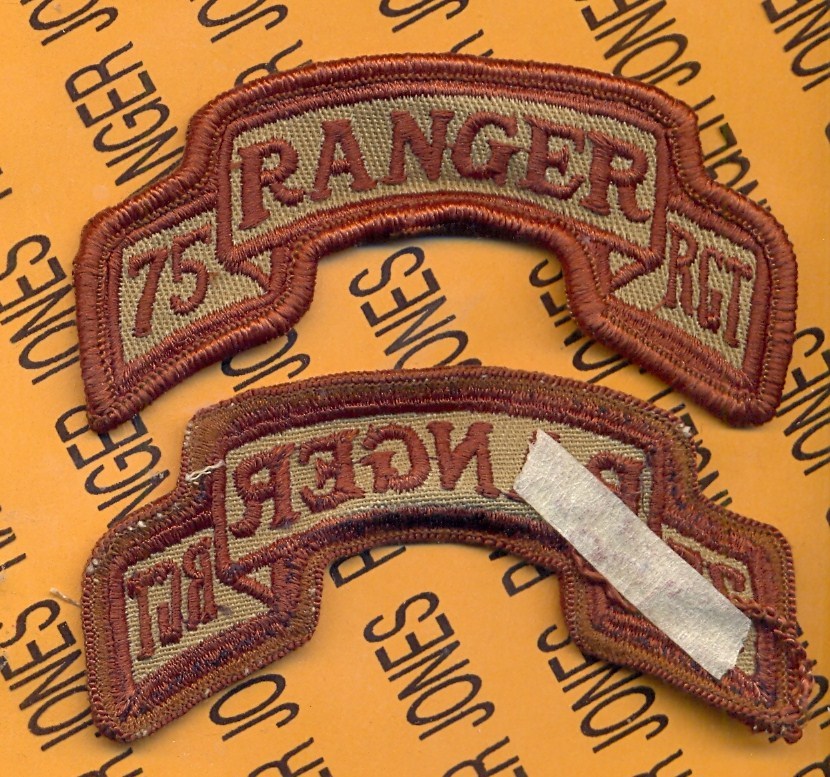 USA 75th Infantry Airborne Ranger Regiment Desert DCU scroll patch m/e
