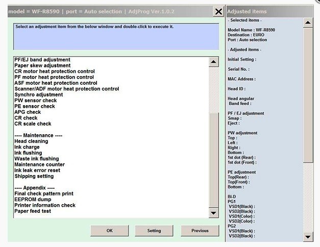 Adjustment Program Epson WF-R8590/WF Service Program+ SM