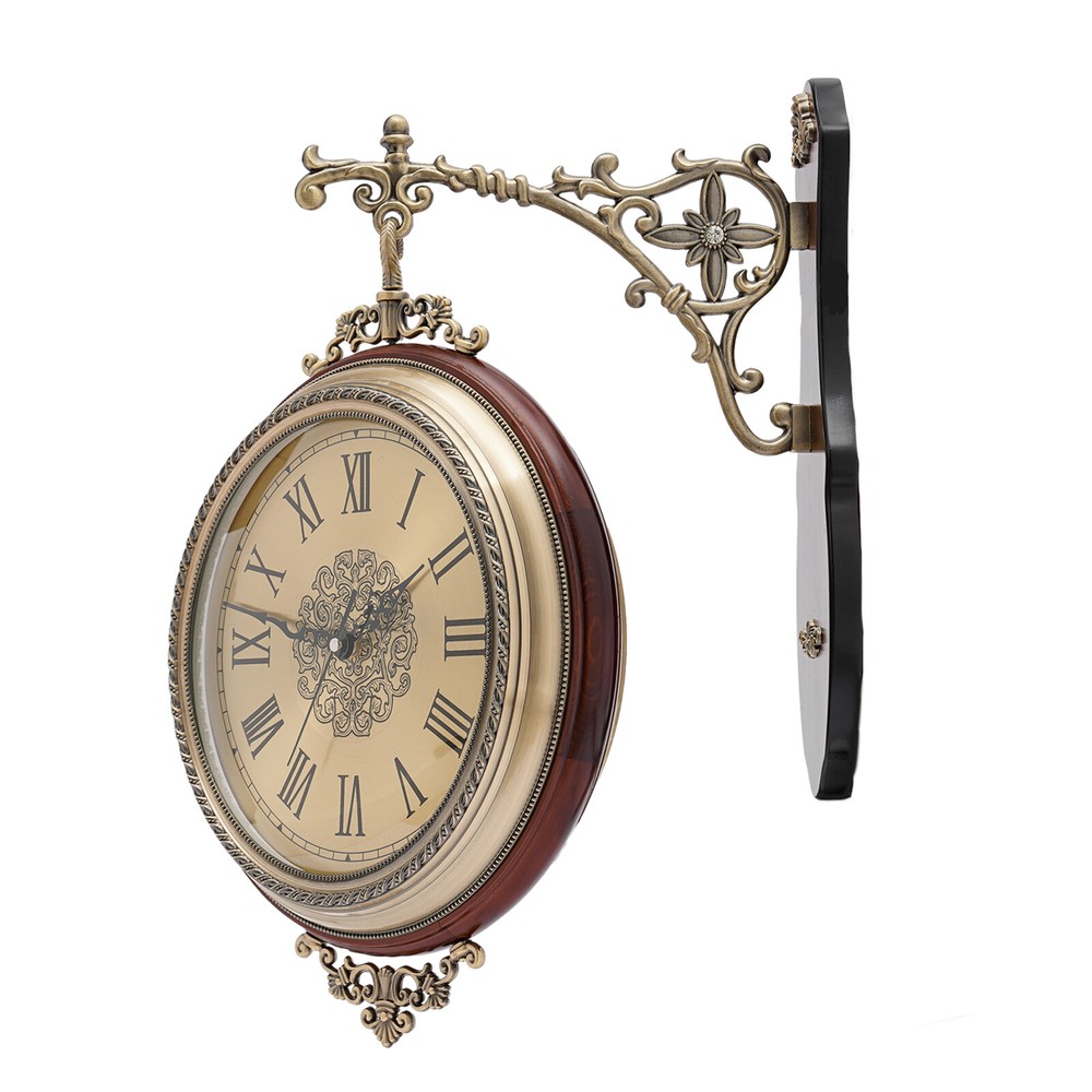 Unique Wooden Wall Clock Quartz Clock Silent Clock Non-Ticking Double Sided